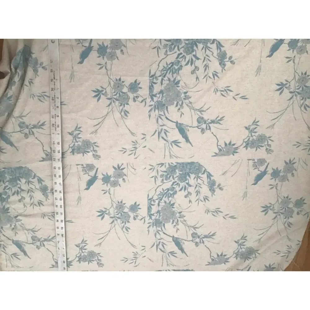 Rachel Ashwell Shabby Chic Blue Bird Chinoiserie Linen For Sewing & Wallpaper